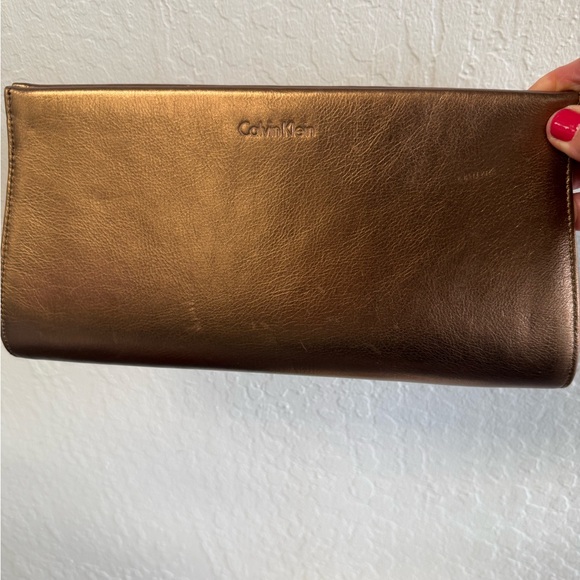 Calvin Klein Metallic Bronze Clutch - Picture 5 of 16